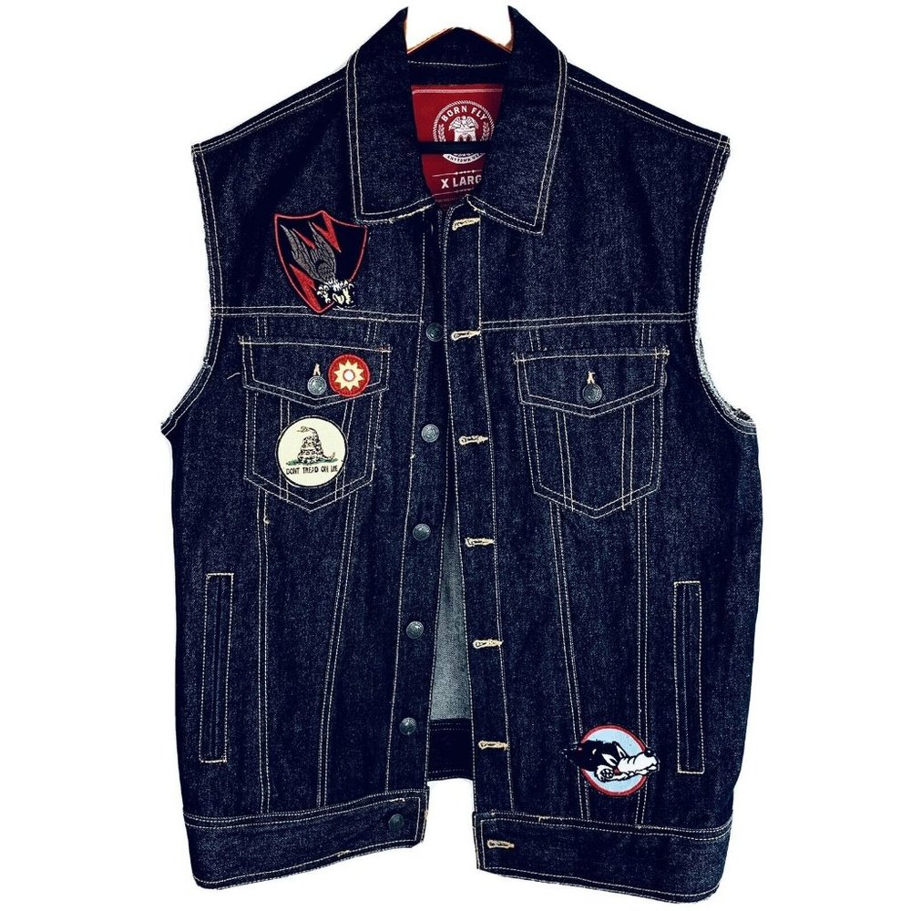Born Fly Denim Anytown USA Vest Men's XL
